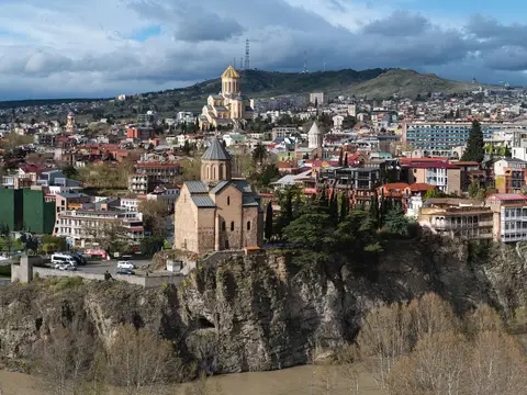 Tbilisi old town with a church
