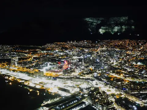 Cape Town at night from above