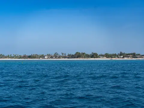 Zanzibar coast under a blue sky