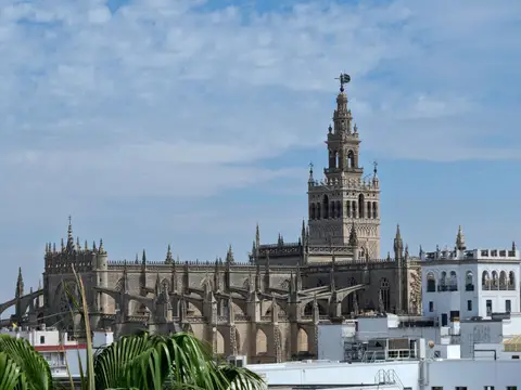The cathedral and Giralda above Seville