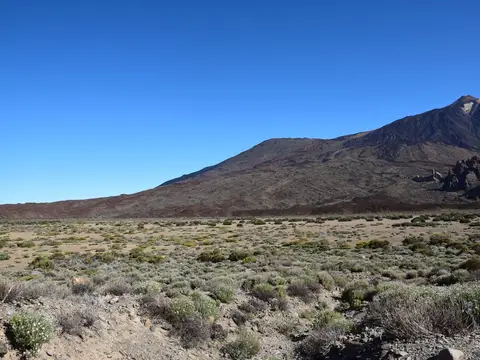Mount Teide above a barren volcanic landscape