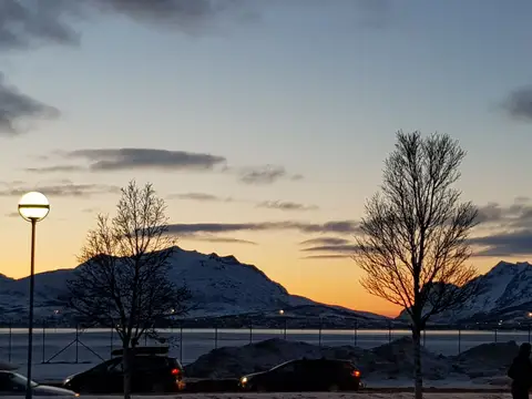 Evening glow over the mountains near Tromsø